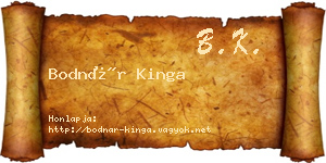 Bodnár Kinga névjegykártya