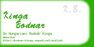 kinga bodnar business card